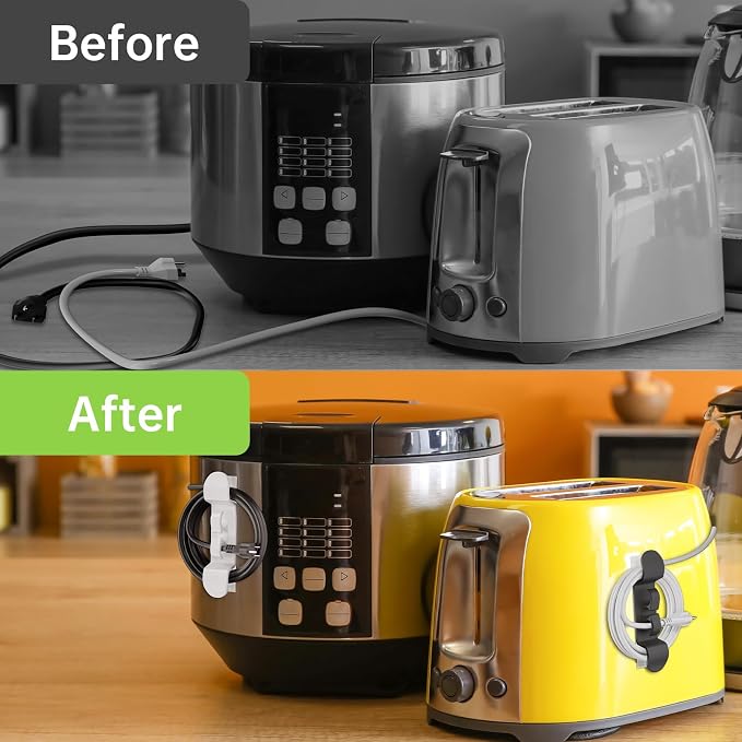 Daisyhome 12PCS Cord Organizer for Appliances, Upgraded Appliance Cord Wrap | Cord Holder Stick on Pressure Cooker, Coffee Maker, Air Fryer and Blender