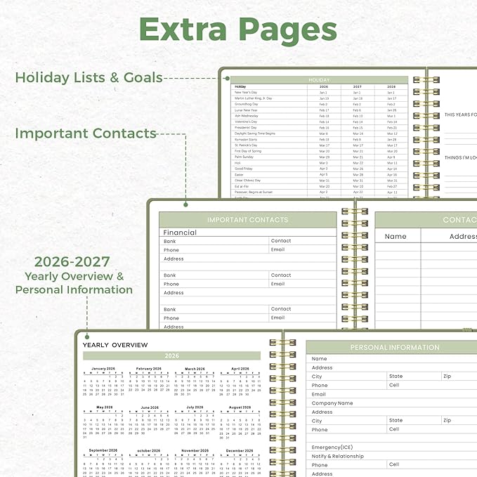 Oucaru Undated Weekly Planner, A5 To Do List Notebook with Goal & Habit Tracker Organizer, 52 Weekly Planner Notebook with Spiral Binding for Office Home School Supplies