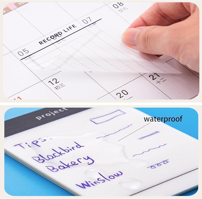 200 Sheets, 4 Pads Clear Transparent Sticky Notes 3.7"x 2.7", Lined, Gird, Record Lifes, Projects, Waterproof, Self-Stick Post Notes, Easy to Post for Office, Home, Notebook, Meeting