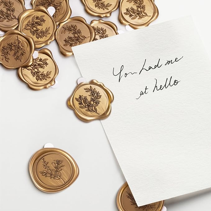 60 Pcs Wax Seal Stickers Set (3 Designs in 1 Pack) - Adhesive Backed Elegant Floral Designs for Wedding Invitation Envelope Seal Stickers Gift Wrapping (Vintage Bronze)