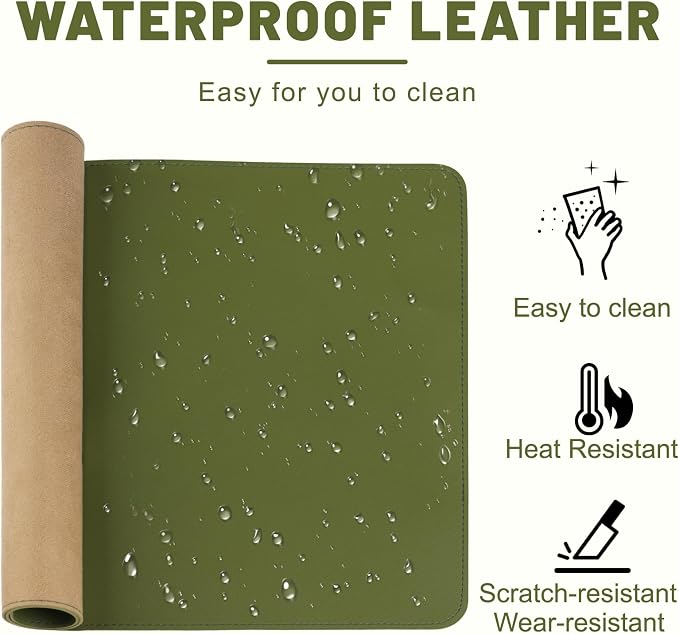 Leather Desk Mat, Desk Pad for Keyboard and Mouse Large Mouse Pads for Desk | Waterproof Desk Mat, Desk Matt for Desktop, Laptop Blotter, Keyboard Pad, Large Mouse Pad, Desk Essentials