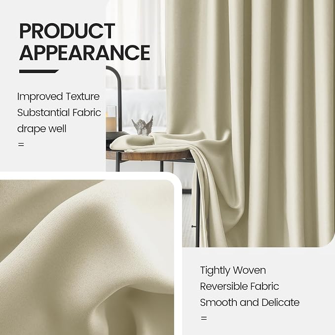 Floor to Ceiling Curtains for Wall Ceiling Mount Track - Blackout hanging Room Divider Curtains for Ceiling Track System or Rod With Hooks - Soundproof Room partition Extra Wide Curtain, 1 Panel