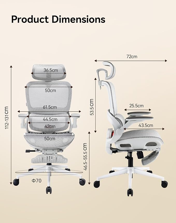 SIHOO B100 Pro Ergonomic Office Chair with Adaptive Lumbar Support, Computer Chair with Dual-Back, Desk Chair with 360° Rotatable & Flip-Up Armrests, 3D Wide Headrest, 2 Packs, Light Grey