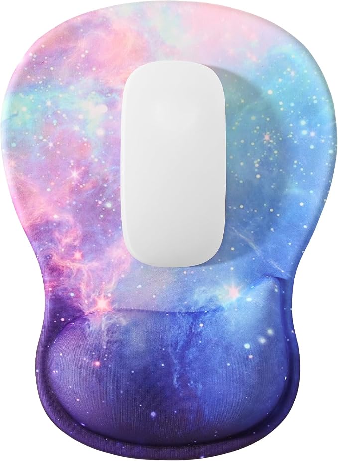 EooCoo Ergonomic Mouse Pad with Gel Wrist Rest Support Middle Concave Design, Relieve Wrist Pain, Non-Slip Base for Laptop, Computer, Office Desk Accessories, Carpal Tunnel Syndrome
