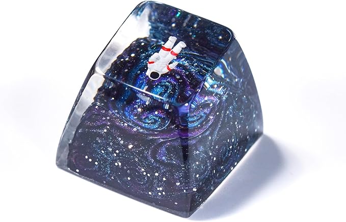 Galaxy Astronaut Artisan Keycap - 1U ESC, R1 SA Profile Custom Handmade Resin Cherry MX Switch Key Cap Mechanical Keyboard, Cool Tech Gifts for Men, Dad, Father, Gamer, Space Lover