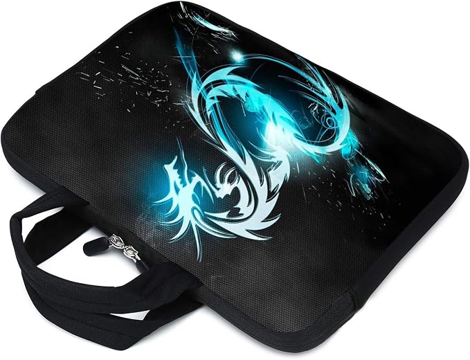 15.6" Laptop Sleeve 14" 15" 15.4" Chromebook Case Ultrabook Case Notebook Sleeves PC Messenger Bag (Dragon)
