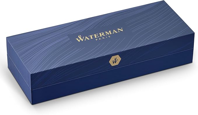 Waterman Carène Ballpoint Pen, Marine Amber with 23k Gold Clip, Medium Point with Blue Ink, 1 Count - Luxury Writing, Includes Gift Box