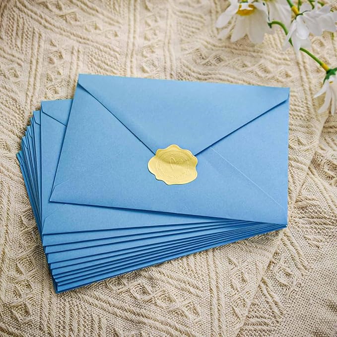 Stationary letter and envelopes set,Premium velvet-Touch envelopes 4x6 Envelopes 14 PCS with 28 PCS Stationery Paper,Colors Stationery Set for Love Letter, Party Invitations (Lake blue）