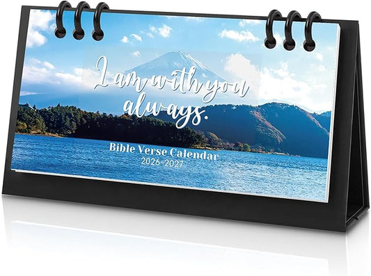 KONVINIT Desk Calendar 2026-2027, 6.3" x 3.1", Bible Verse Desk Calendar 2026 - Runs From May 2026 Until December 2027, 20 Months Mini Desktop Calendar for School, Home and Office Supplies