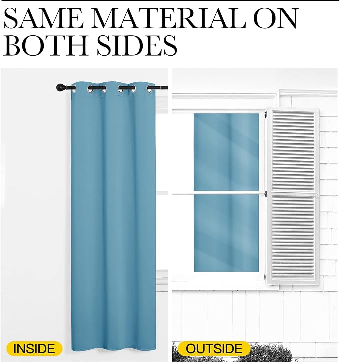 NICETOWN Teal Blue Blackout Curtain 78 inch Long, W55 x L78, 1 Panel, Thermal Insulated Window Treatment with Grommet Room Darkening Thermal Insulated Panel for Bedroom/Living Room