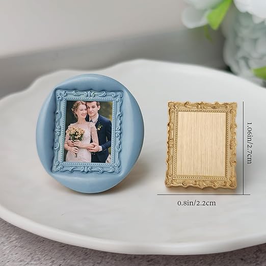Frame Wax Seal Stamp, 3D Embossed Relief Carving Brass Head and Wood Handle for Wax Seal Stamp Kit, Decor for Thanksgiving Card/Envelope/Gift Wrap/Wedding Invitation/Vellum Jacket