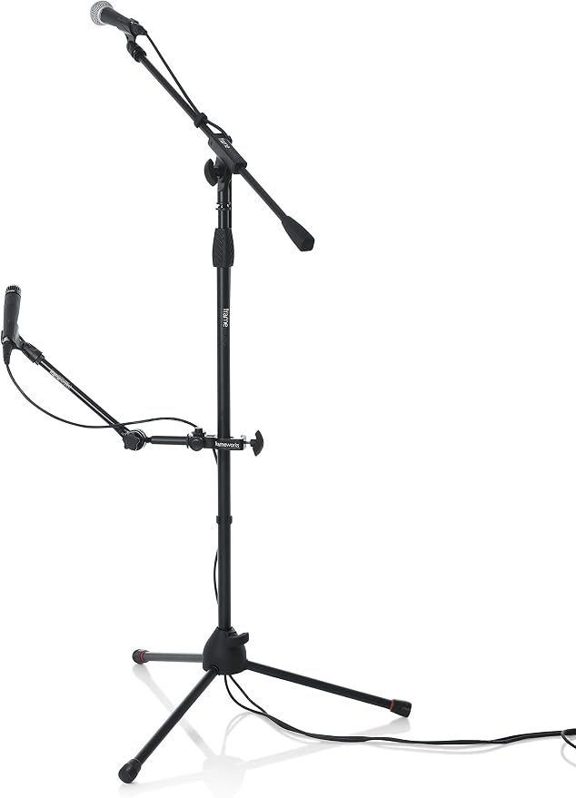 Gator Frameworks Adjustable Angled Mini Boom Arm with Interlocking Design, 9" Boom Arm (GFW-MIC-CLMPBM9)