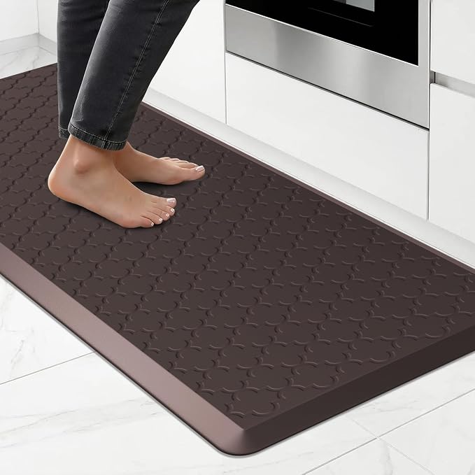Kitchen Mat Cushioned Anti Fatigue for Floor, Non-Slip Waterproof Comfort Rug for Kitchen Sink, Standing Desk & Laundry, 20"x60", Chocolate