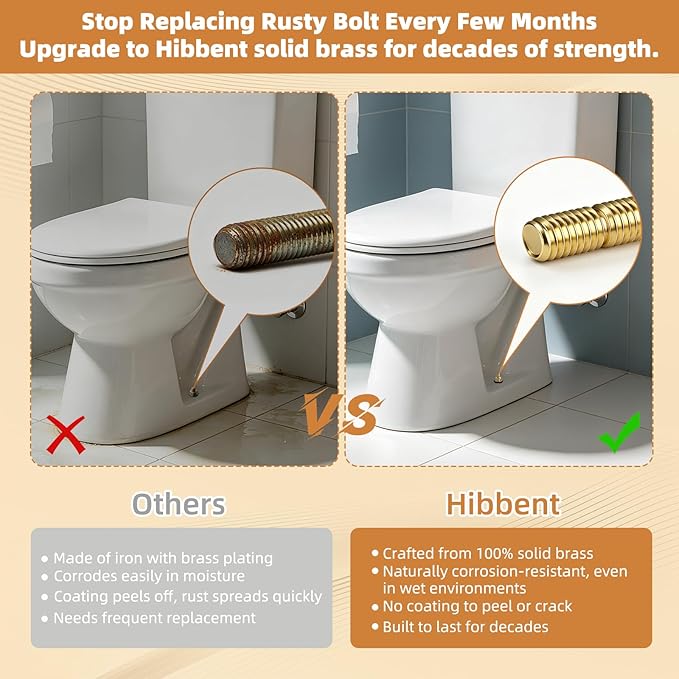 Hibbent 2 Pack Extra Thick Toilet Wax Ring Replacement Kit, Universal Toilet Seal Ring with Brass Bolts and Toilet Bolt Covers, PE Toilet Flange Fits 3 Inch and 4 Inch Drain Pipes