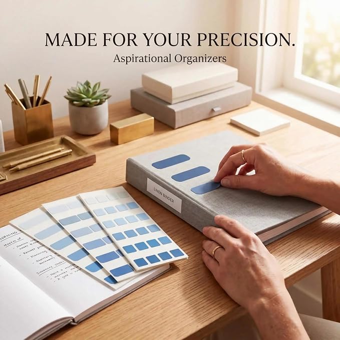 420Pcs Gradient Index Tabs, Translucent Sticky Note Tabs for Annotating Books & Bible, Aesthetic Reading, Study, Journaling & Office Supplies, 3 Size Clear Page Markers Stickers (Blue)