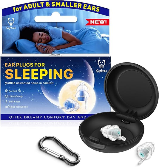 Ear Plugs for Sleeping, Ultra-Comfy Reusable Noise Reduction Earplugs for Sleep, Deep Focus, Travel, Snoring, Noise-Sensitivity, Hearing Protection for Small Ear Canals, 31dB Noise Cancelling,GY