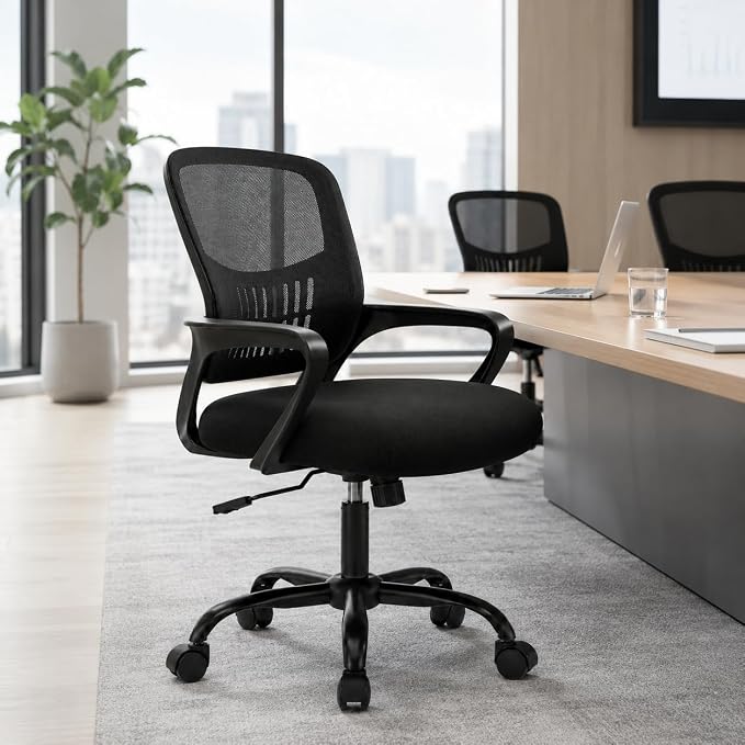 Ergonomic Office Chair, Home Office Desk Chair, Game Chair with Lumbar Support, Breathable Mesh Chairs, Swivel Desk Chairs for Computer, Home, Office, 360° Swivel (Blank)