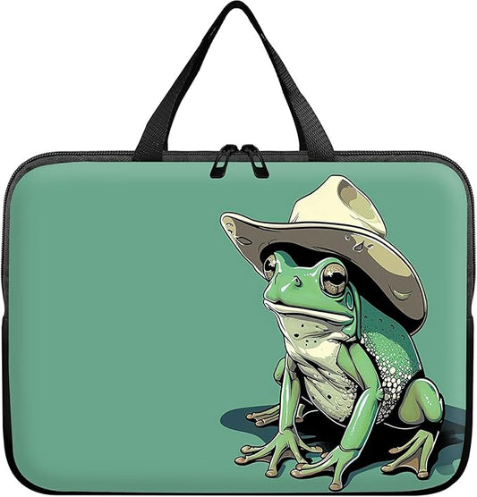 Universal Tablet Laptop Sleeve Case 10 inch, Green Frog Slim Carrying Case Durable Handbag Travel Laptop Bag for 7 to 10-inch Laptops/Notebook/Kids Tablet/ipad/eBook Readers