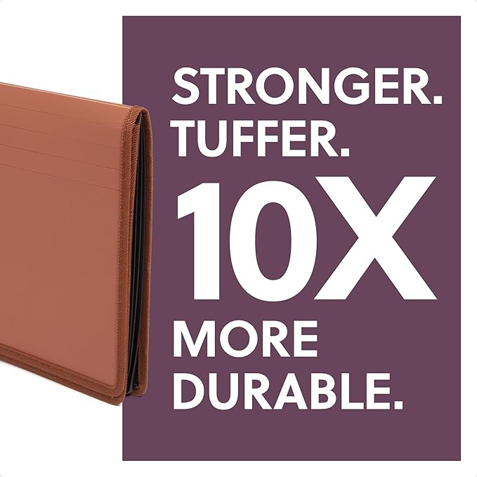Smead Tuff Premium Poly Wallet, Accordion File Organizer for File Folders, Letter Size, 5-1/4 inch Expansion, Office Supplies, Document Organizer (73788)