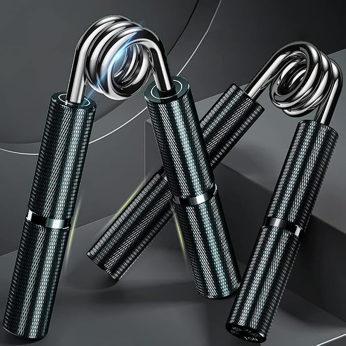 Silver Metal Hand Grip Set, 50LB-400LB No Slip Heavy-Duty Grip Strengthener Great Wrist & Forearm Hand Exerciser, Home Gym, Hand Gripper Grip Strength Trainer