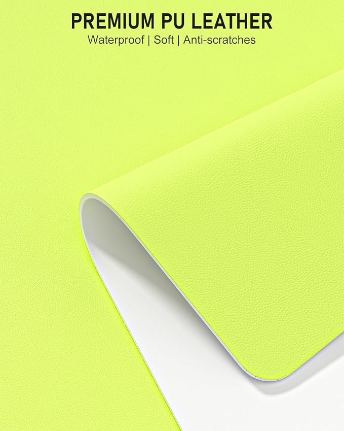 Desk Pad, 30" x 14" PU Leather Non-Slip Desk Mat Large Mouse Pad for Desktop, Waterproof Laptop Computer Writing Mat for Office, Home, Work, Gaming, Kiwi Green