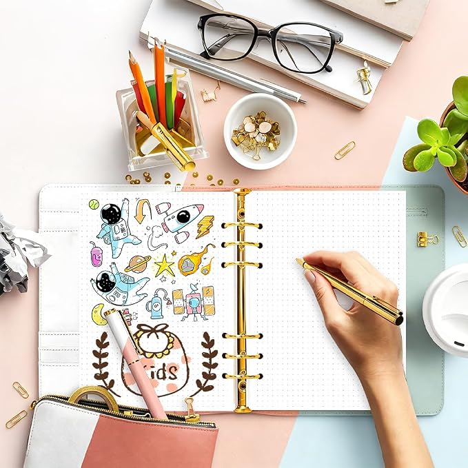 A5 Dotted Paper Refills - 6 Hole Punched, 100 Sheets/200 Pages Dot Grid Paper, Refills for Filofax Planner/Binders/Organizer, 100gsm, 5.8'' x 8.3''