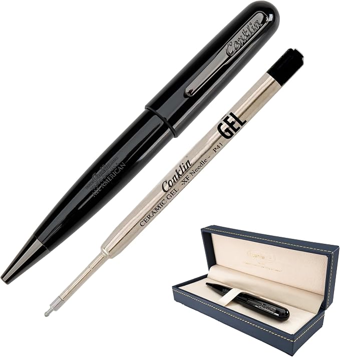 Conklin All American Gel Pen Raven Black | Luxury Gel Pen with Refillable Ink | Bold Design, Smooth Writing, Premium Quality