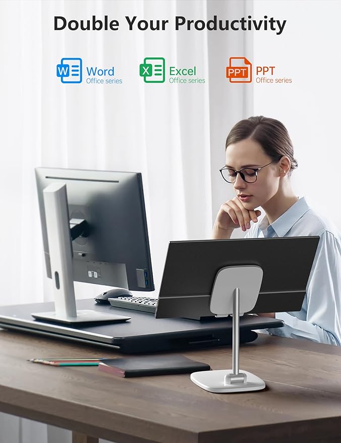 17.3" Portable Monitor, 1080P FHD, 144Hz, IPS HDR Screen, Travel Monitor for PC Mac Phone Xbox PS5 Switch Laptop, Smart Cover & Speakers