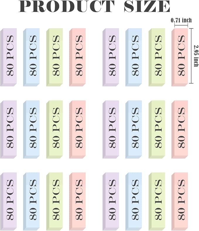 BAYTORY 6 Pads Pastel Index Tabs, Small Sticky Notes, 4 Colors Self-Stick Note Pads, Easy to Post for School Office Notebook (3x0.7 Inch)