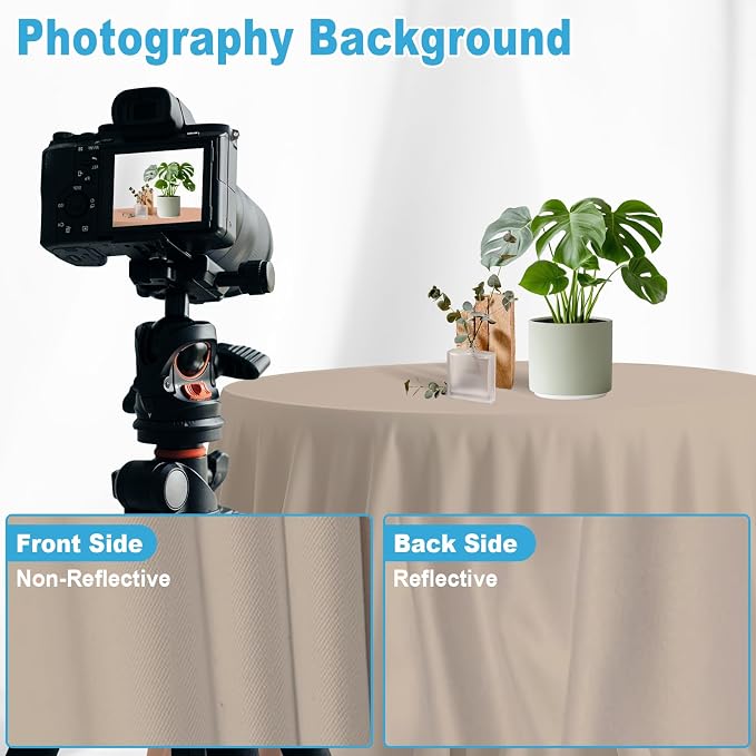 Beige Backdrop for Photoshoot, Professional Photo Backdrop Background Curtain for Product Photography,Portraits, Wedding,Party,Live Streaming Video Recording 10X10 FT