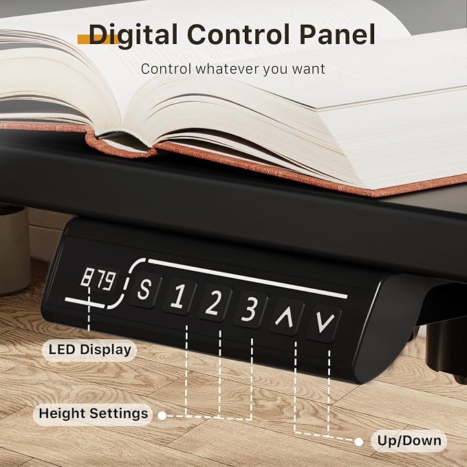 JOY worker 35" Small Electric Sit Stand Desk, Whole Piece Height Adjustable | 35" x 20" Black Narrow Stand Up Desk with Memory Controller, 36 Inch Compact Computer Workstation for Home Office Walking Pad