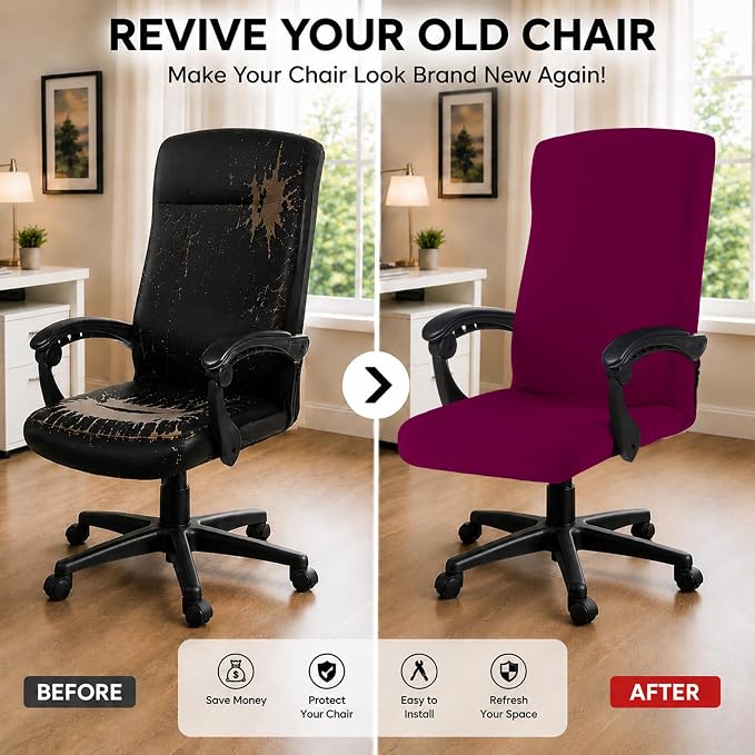 DIVA EN CAMINO DEC Stretchable Office Chair Cover with Durable Zipper, Soft Slipcover for Computer Chair