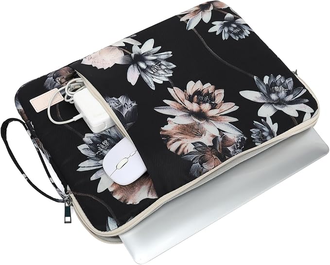 Laptop Sleeve 13.3 inch14 Inch, 15.6inchWater Resistant Traveling Computer Cover with Handle, Shockproof Protective Carrying Laptop Case (Y8-Lotus, 16 inch)