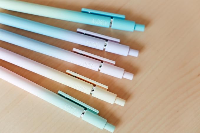 6-Pen Set | Motivational Mantras Soft-Touch Engraved Gel Pens｜Words of Empowerment Uplifting Affirmation for Her Graduation Birthday｜Office Supplies (Gold Ombre)