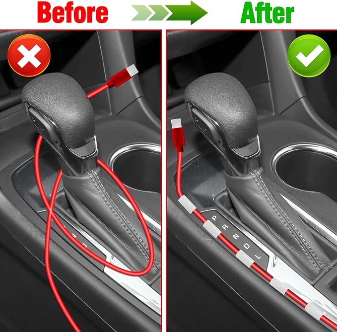 12 Pcs Car Trim Cable Clips, Car Cable Management Wire Organizer Cord-W(02) | Neatly Organize Cables for Vehicle Interior, Easy Installation, Ideal for Phone Chargers, Dash Cams and More