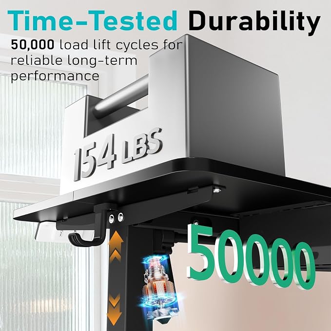 35" Electric Standing Desk, Small Sit Stand up Desk, Black | Height Adjustable Computer Desk for Home Office, Compact Work & Gaming Desk with Cable Management and Stable Steel Frame