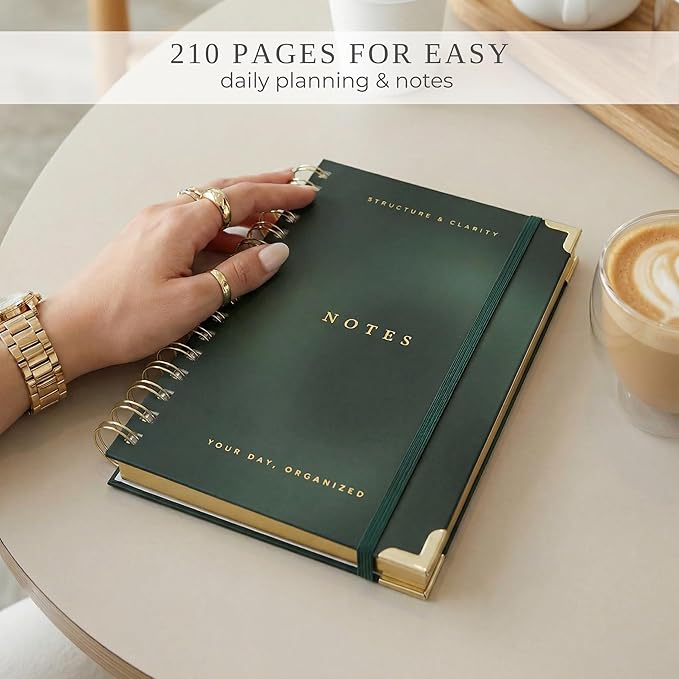 Aesthetic Daily Planner And Notebook With Hourly Schedule - Beautiful Spiral To Do List Notepad For Work/Home to Organize Tasks And Appointments - Stylish School/Office Supplies Journal Book For Women