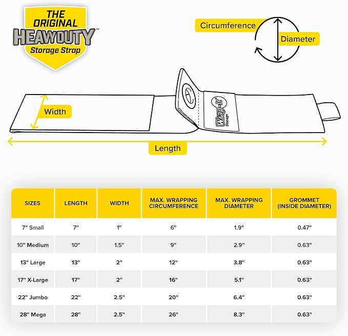 Heavy-Duty Wrap-It Storage Straps, Assorted 9 Pack - Hook and Loop Extension Cord Organizer Hanger, Cord Wrap Keeper, Cable Straps for Cords, Hoses, Rope, RV, Boat and Garage Storage and Organization