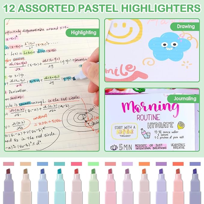 54 PCS Aesthetic School Supplies, Stationery Essentials Set with Large Pen Case, Mechanical Pencils & Gel Pens with Refills, Markers, Erasers, Highlighters, Sticky Notes, Correction Tapes (Green)