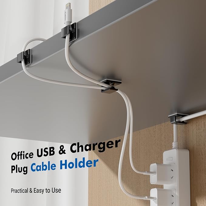 120Pcs Cable Clips, Small, Black, Adhesive Wire Clips, Cable Management Wire Organizer Cord Holder for Under Desk, Car, Wall, TV PC Ethernet Cable