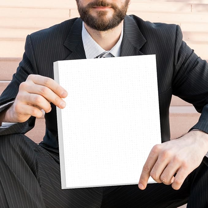 Unpunched Dotted Paper, Letter Size 100Sheets / 200Pages Loose-Leaf Paper, 100gsm White Paper, 8.5'' x 11''