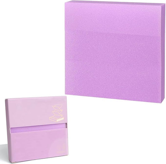 MOLOVA 100 Sheets Transparent Sticky Notes 3x3 Inch, Pull-Out Design Pop-Up Self-Stick-Notes, Cute Clear See Through, Waterproof, Easy to Post It for Office, Home, Notebook, Meeting, Reusable（Purple）
