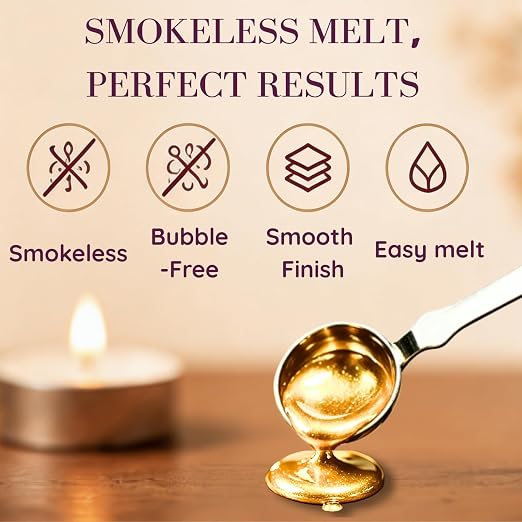 xxxHOLIC 620 Pcs Sealing Wax Beads Kit, 24 Colors with 1 Spoon & 6 Candles | Crack-resistant, smokeless wax beads melt smoothly for glossy seals on invitations, envelopes, gift wrapping and DIY crafts.