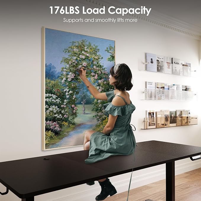 Monomi 79" Electric Standing Desk for Home Office - Large Adjustable Height Desk with 178 lbs Weight Capacity, 3 Memory Presets, Quiet Motor, Anti-Collision (Black)