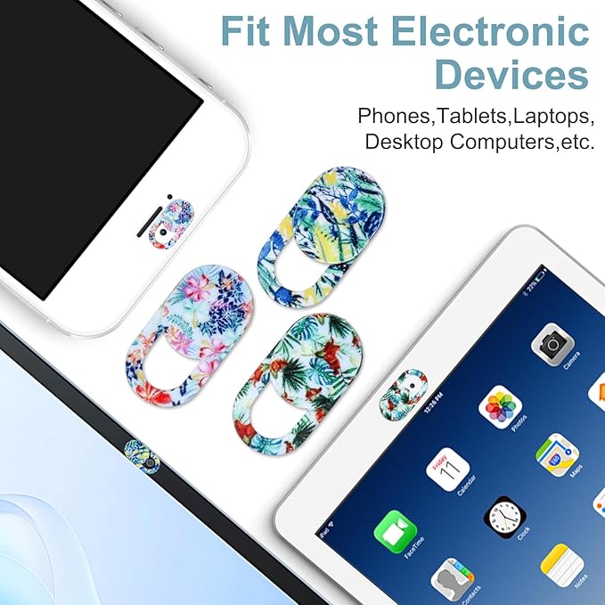 10 Pcs Laptop Camera Cover Slide Webcam Cover Slide Cute Web Camera Slider Ultra-Thin for Laptop PC Computer Cell Phone Tablet Accessories Protect Your Visual Privacy Flowers