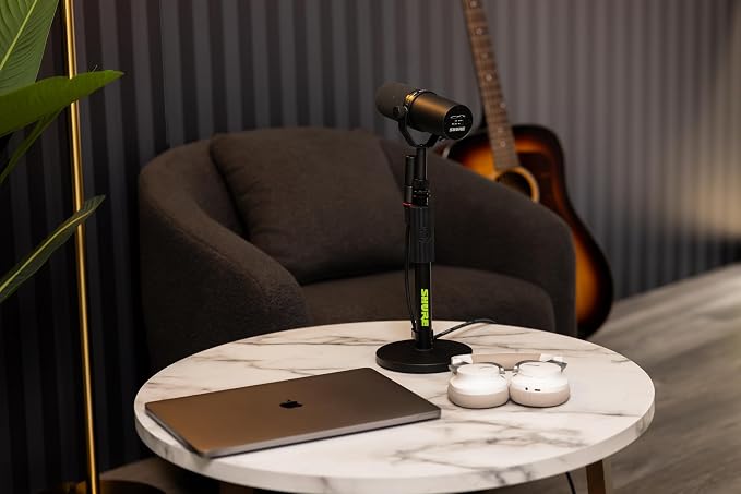 Shure by Gator Round Base Desktop Mic Stand with Standard Height-Adjustable Twist Clutch and 6" Base; (SH-DESKTOP1)