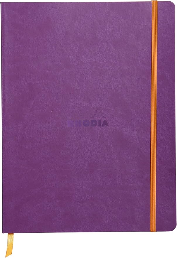 Rhodia Rhodiarama SoftCover Notebook - 80 Dots Sheets - 9 3/4 x 7 1/2 - Purple Cover, 117560C