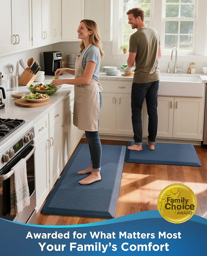Ophanie Kitchen Mats for Floor,3/4 inch Thick,20x70 Anti Fatigue Cushioned Mat with 99+ Pairs of Anti-Slip Bottom Ridges,Kitchen Rugs,Waterproof,Comfort Ergonomic Standing Mat for Office,Home,Sink