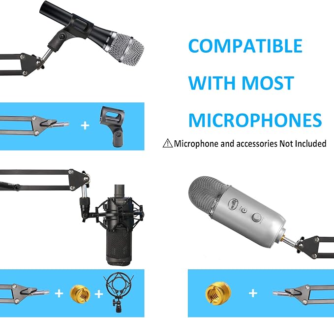 MXL 770 990 Microphone Stand with Pop Filter - Mic Suspension Boom Scissor Arm Stand with Foam Windscreen for MXL Mics 990 770 by YOUSHARES