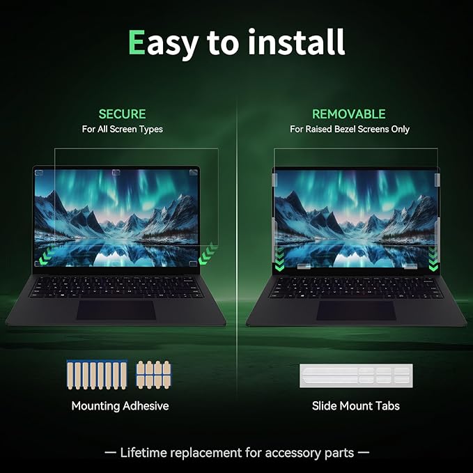 Laptop Privacy Screen 13.3 Inch, Laptop Screen Privacy Shield 16:9 Aspect Ratio Anti-Glare Blue Light Computer Monitor Protector,Removable 13in Filter for Lenovo HP Acer Asus Thinkpad Envy Xps